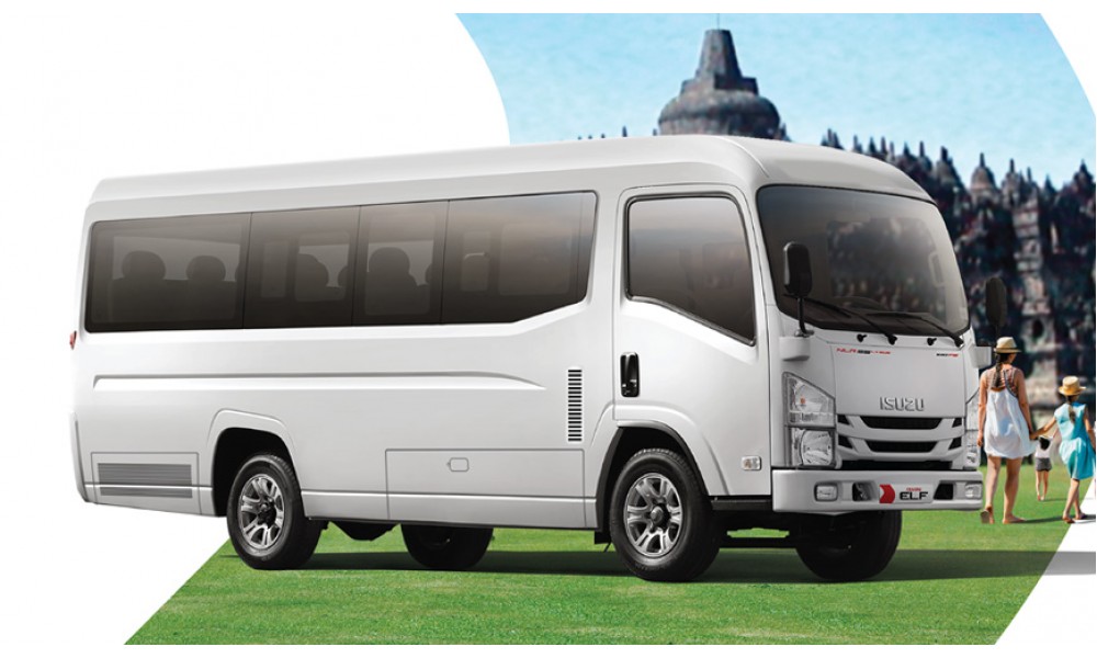 di sini tempat rental mobil elf cirebon untuk pariwisata dengan tarif harga murah, elf long nyaman paket tour luar kota bisa